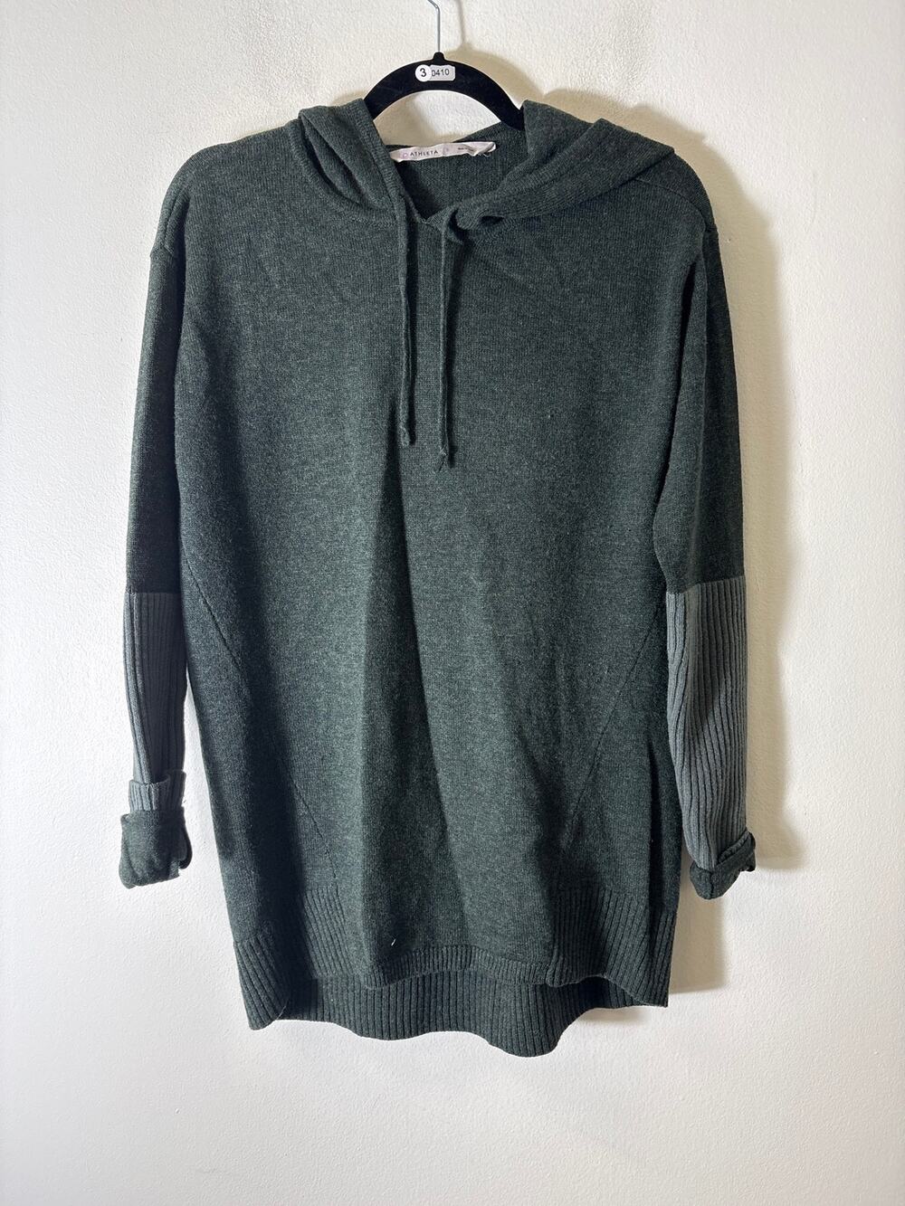 Athleta Charcoal Long Sleeve Long Hooded Sweater Sz S